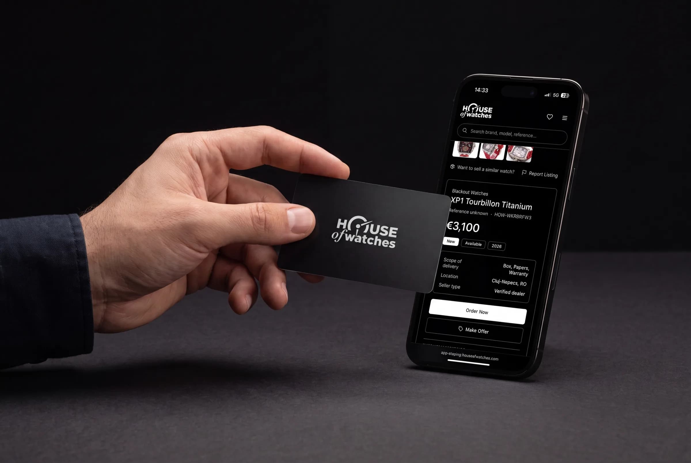 House of Watches mobile listing experience